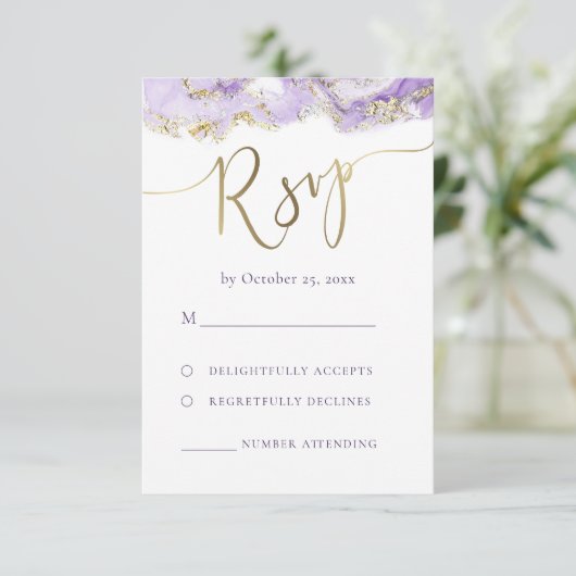 vochtmarmerlavengoud RSVP bruiloft (Staand voorkant)