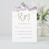 vochtmarmerlavengoud RSVP bruiloft Kaartje (Staand voorkant)