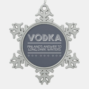 VODKA aangepaste kleursiernamen Tin Sneeuwvlok Ornament