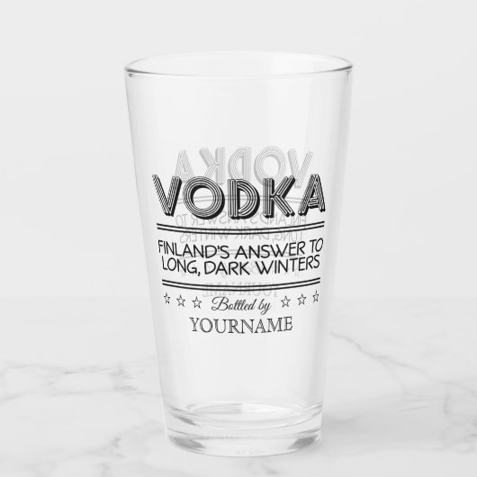 VODKA-aangepaste naam Glas (Achterkant)