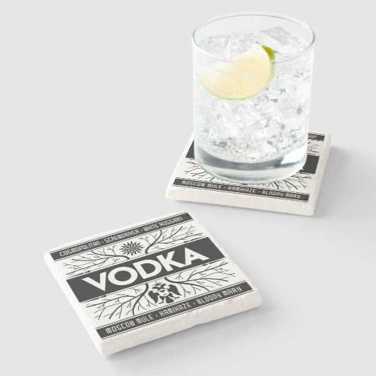 Vodka Coaster Stenen Onderzetter (Zijkant)