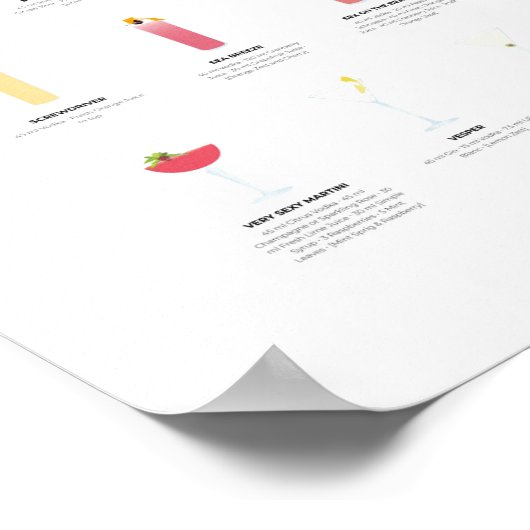 Vodka Cocktails Collectie Poster (Hoek)