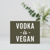Vodka is Vegan Funny Quote Briefkaart (Staand voorkant)