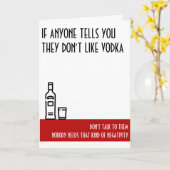 Vodka Lover's Standard Red Birthday Kaart (Gele Bloem)
