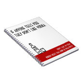 Vodka Lover's Standard Red Birthday Notitieboek (Rechterzijde)