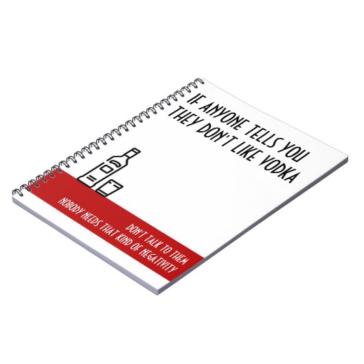 Vodka Lover's Standard Red Birthday Notitieboek (Linkerzijde)