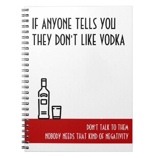 Vodka Lover's Standard Red Birthday Notitieboek (Voorkant)