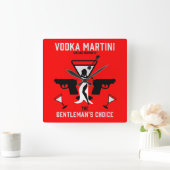 Vodka Martini Drink Gift Vierkante Klok (Huis)