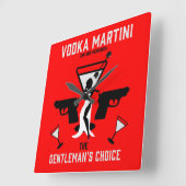 Vodka Martini Drink Gift Vierkante Klok (Hoek)