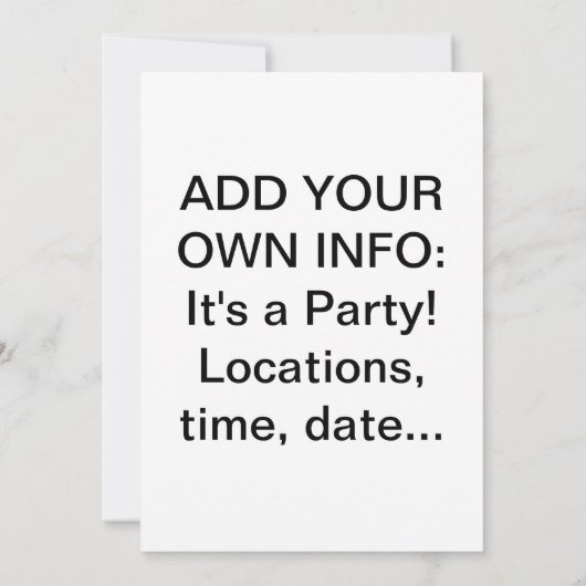 Vodka Party Invitation Kaart (Achterkant)