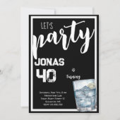 Vodka volwassenen verjaardagsfeest uitnodiging (Voorkant)