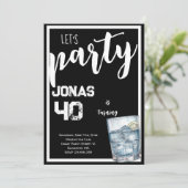 Vodka volwassenen verjaardagsfeest uitnodiging (Staand voorkant)