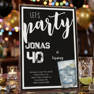 Vodka volwassenen verjaardagsfeest uitnodiging