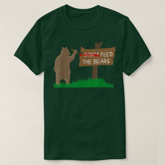 Voed de Beren geen grappige Camping T-shirt (Design voorkant)