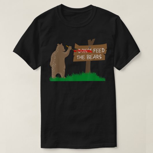 Voed de Beren geen grappige Camping T-shirt (Design voorkant)