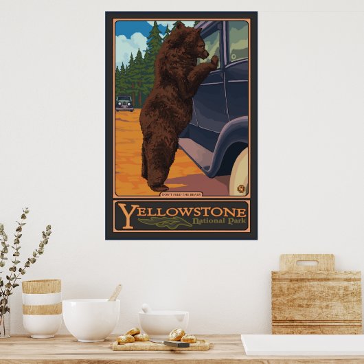 Voed de Beren niet aan - Yellowstone National Park Poster (Keuken)