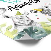 Voed de dieren niet aan Safari Birthday Table Sign Poster (Hoek)