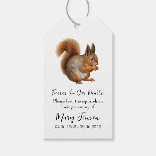 Voed de Eekhoorn Seed Packet Memorial begrafenis Cadeaulabel (Voorkant)