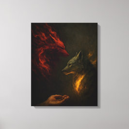 Voed de juiste wolf – Symbolisch canvas kunst
