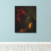Voed de juiste wolf – Symbolisch canvas kunst (Insitu (Houten vloer))
