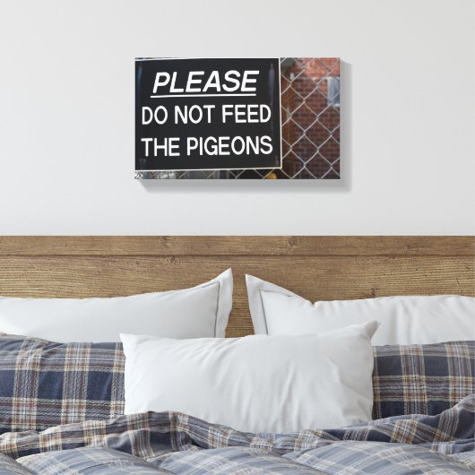 Voed de Pigeons NYC New York Fotografie niet aan Canvas Afdruk (Insitu (Slaapkamer))