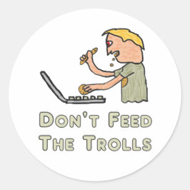 Voed de rollen niet aan ronde sticker