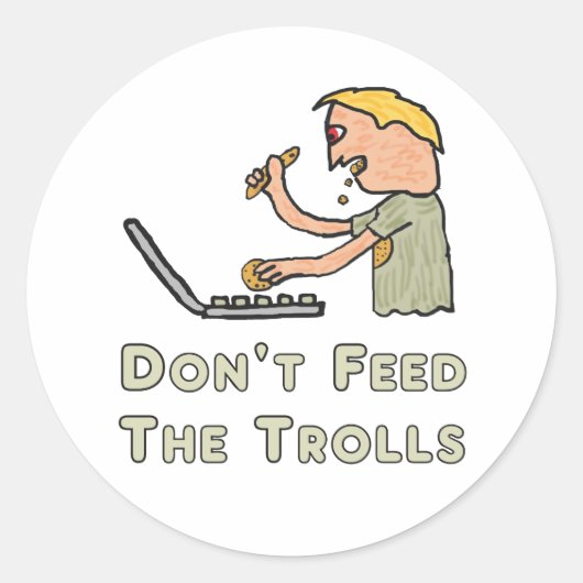 Voed de rollen niet aan ronde sticker (Voorkant)