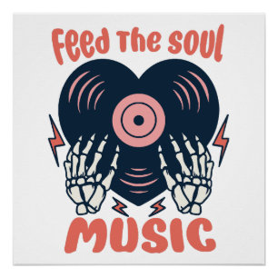 voed de ziel muziek perfect poster