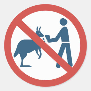 Voed het Kangaroos-teken niet aan, Australië Ronde Sticker