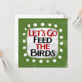 Voed het Wenskaart van de vogels Kaart (Voorkant / Achterkant in situ)