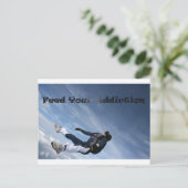 Voed je verslaving aan briefkaart (Staand voorkant)