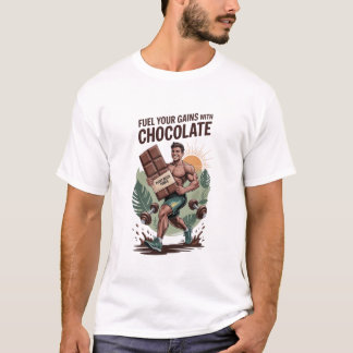 Voed je winst met chocolade T-shirt Funny Vegan