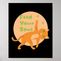 Voed je ziel Kawaii oranje grappige kat die yoga d