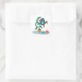 voed me met de vlinderval vierkante sticker (Tas)