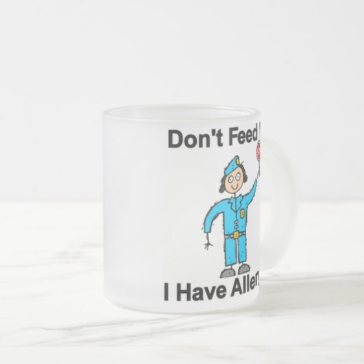 Voed me niet aan dat ik allergieën heb matglas koffiemok (Voorkant rechts)