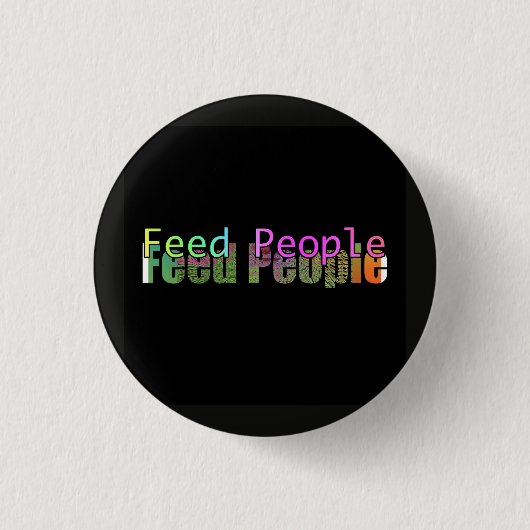 Voed Mensen Ronde Button 3,2 Cm (Voorkant)