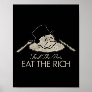 Voeden de armen eten de rijke grappige Gezegde sar Poster