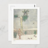 Voeden van de Vogels in Januari Illustratie Briefkaart (Voorkant / Achterkant)