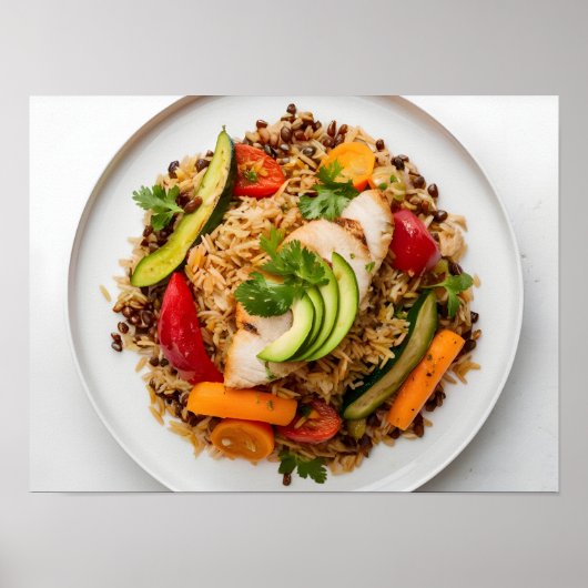 Voedend Evenwichtig Bord met Lean Proteins Poster (Voorkant)