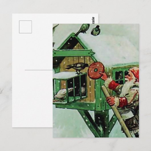 “Voedende wintervogels” van Jenny Nystrom Briefkaart (Voorkant / Achterkant)