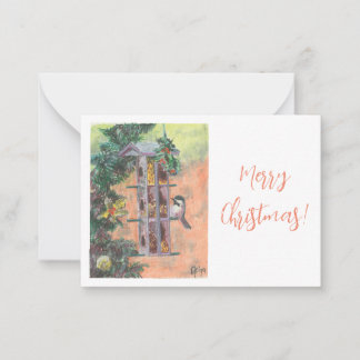 Voederende Birdie-cadeau-notitiekaart Notitiekaartje