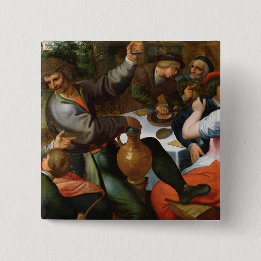 Voederfeest, 1566 vierkante button 5,1 cm (Voorkant)