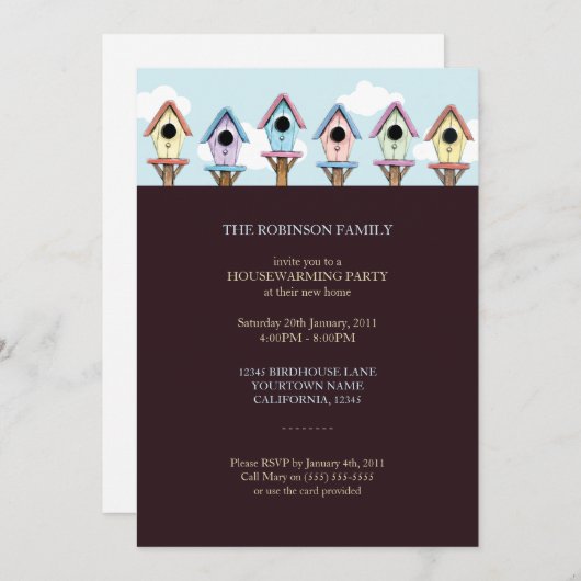 Voederhuizen | Uitnodiging voor de opwarming van d (Voorkant / Achterkant)