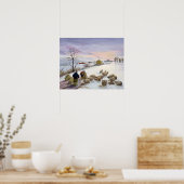 Voederschapen in de winter poster (Keuken)