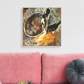 Voedertijd! - bruine rand canvas afdruk (Insitu (Woonkamer))