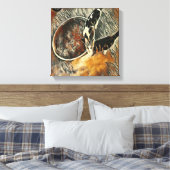 Voedertijd! - bruine rand canvas afdruk (Insitu (Slaapkamer))