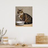 Voedertijd? - Cat Art Print (Keuken)