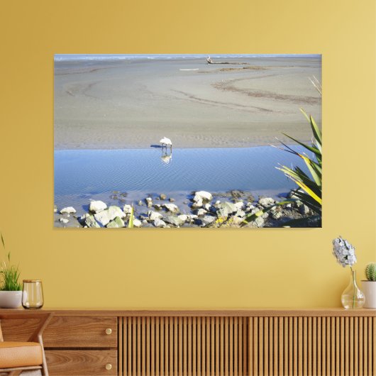 Voedertijd voor Royal Spoonbill Canvas Afdruk (Insitu (Woonkamer))