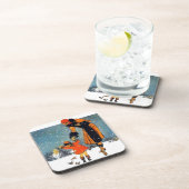 Voedervogels in de sneeuw bier onderzetter (Rechterzijde)