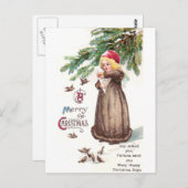 Voedervogels in de sneeuw briefkaart (Voorkant / Achterkant)